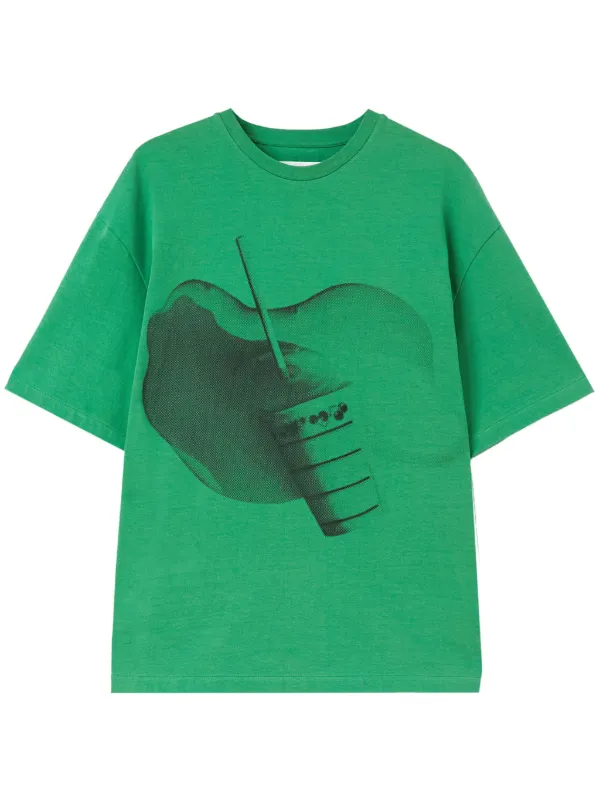 Jil Sander graphic-print Cotton T-shirt | Green | FARFETCH 