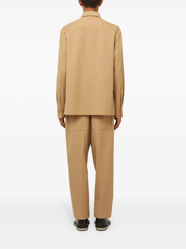 Jil Sander elasticated-waist Tapered Trousers | Brown | FARFETCH