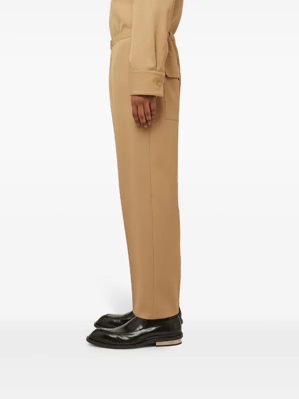 Jil Sander elasticated-waist Tapered Trousers | Brown | FARFETCH