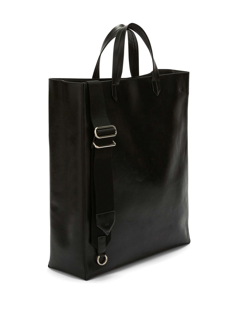 Shop Jil Sander Large Leather Tote Bag In Schwarz