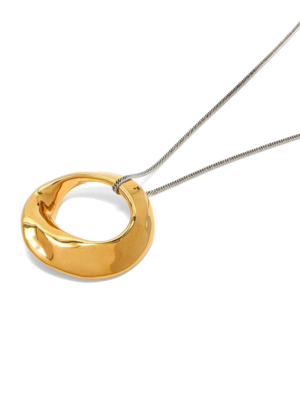 Shop Jil Sander Ring Pendant Necklace In Gold