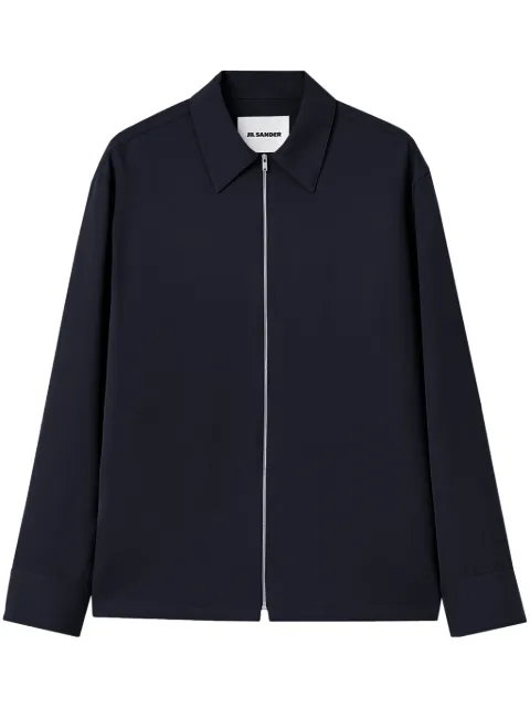 Jil Sander zip-up wool overshirt
