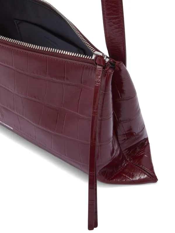 Jil Sander EMPIRE ロゴ クロコ型押し ショルダーバッグ Jil Sander Empire クロコパターン ショルダーバッグ S | レッド