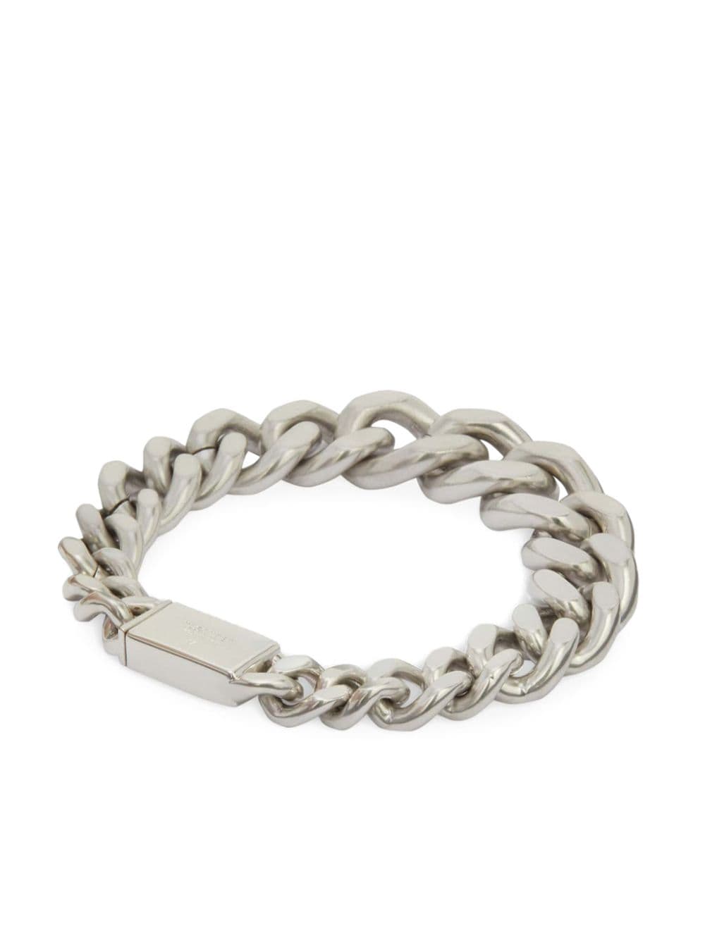 Jil Sander Logo-engraved Curb-chain Bracelet In Silver