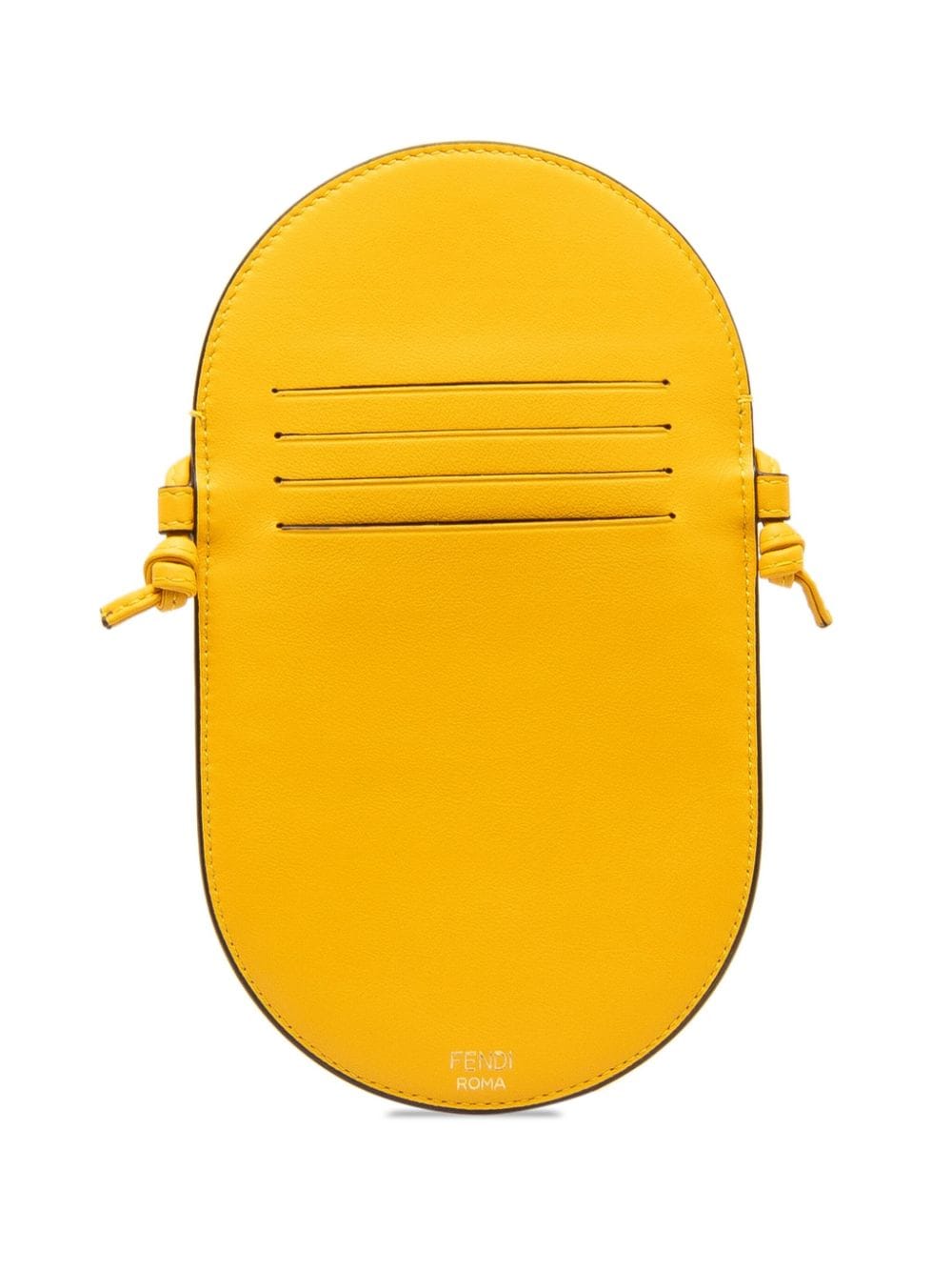 Pre-owned Fendi 2010-2023 O Lock Phone Pouch Crossbody Bag In Yellow