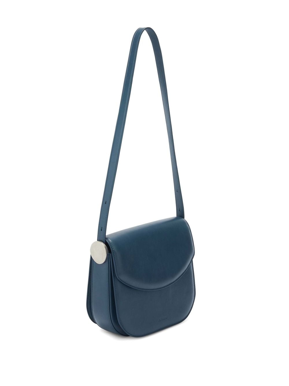 Shop Jil Sander Coin Leather Crossbody Bag In Blue