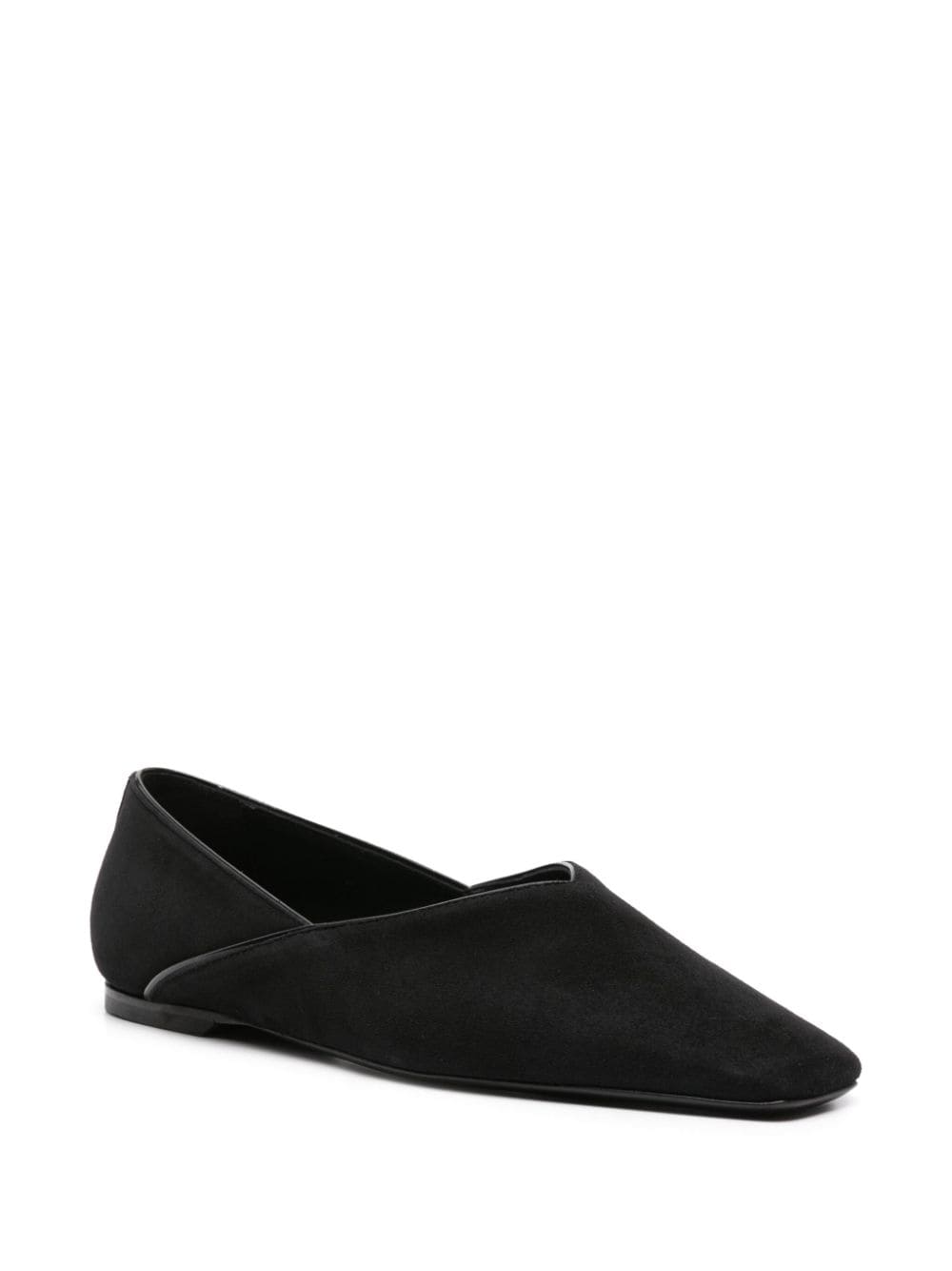 Shop Totême Everyday Suede Loafers In Black