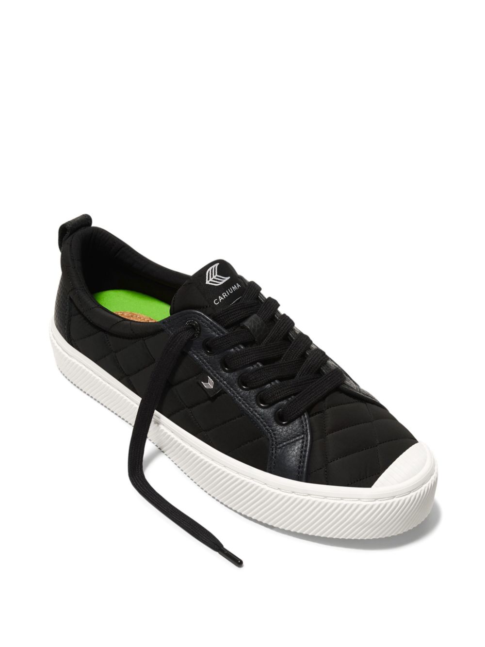 Shop Cariuma Oca Low Quilted Lace-up Sneakers In Black