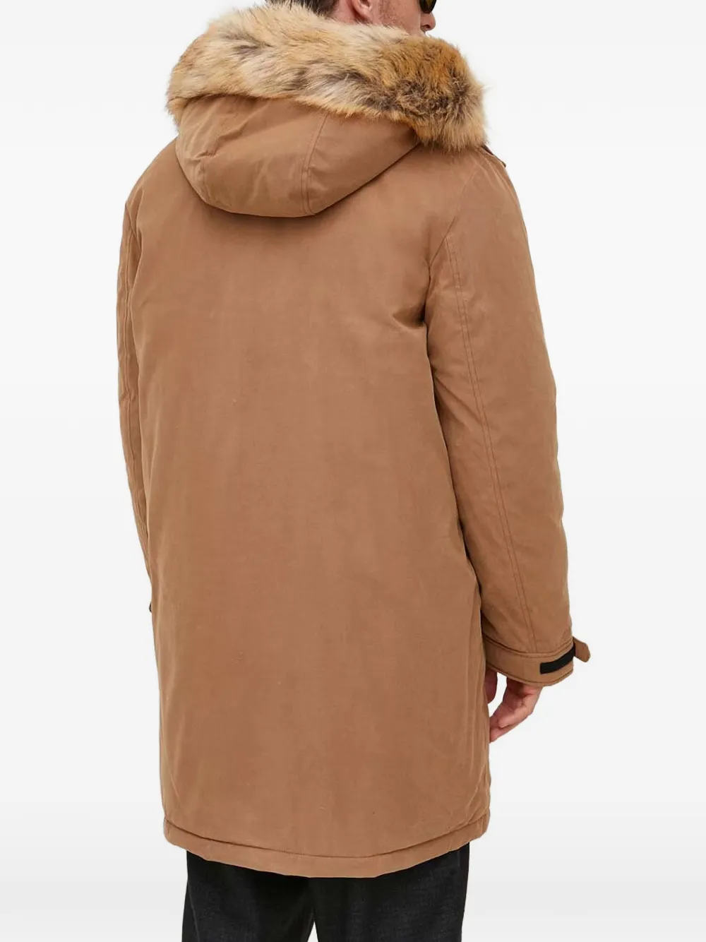 Michael Kors Geweven parka met afwerking van imitatiebont Bruin