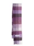 Acne Studios logo-patch checked scarf - Purple