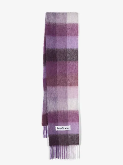 Acne Studios logo-patch checked scarf