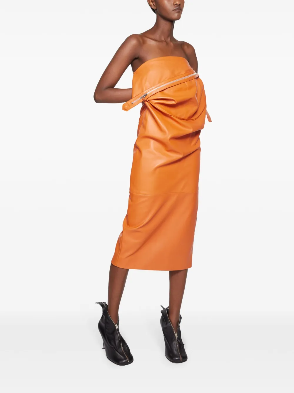Acne Studios Leren jurk Oranje
