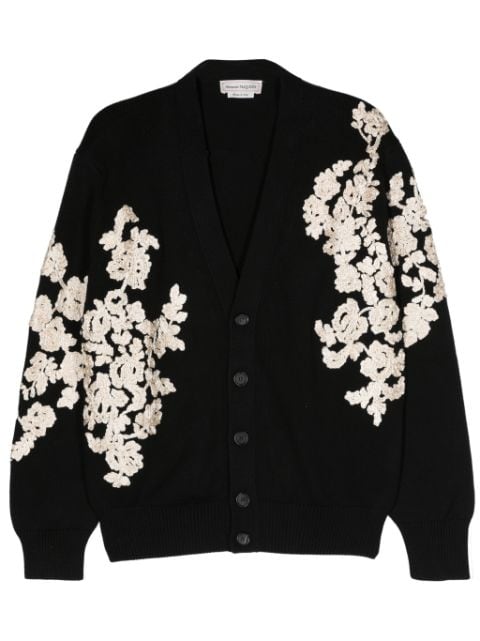 Alexander McQueen floral-embroidered cotton cardigan