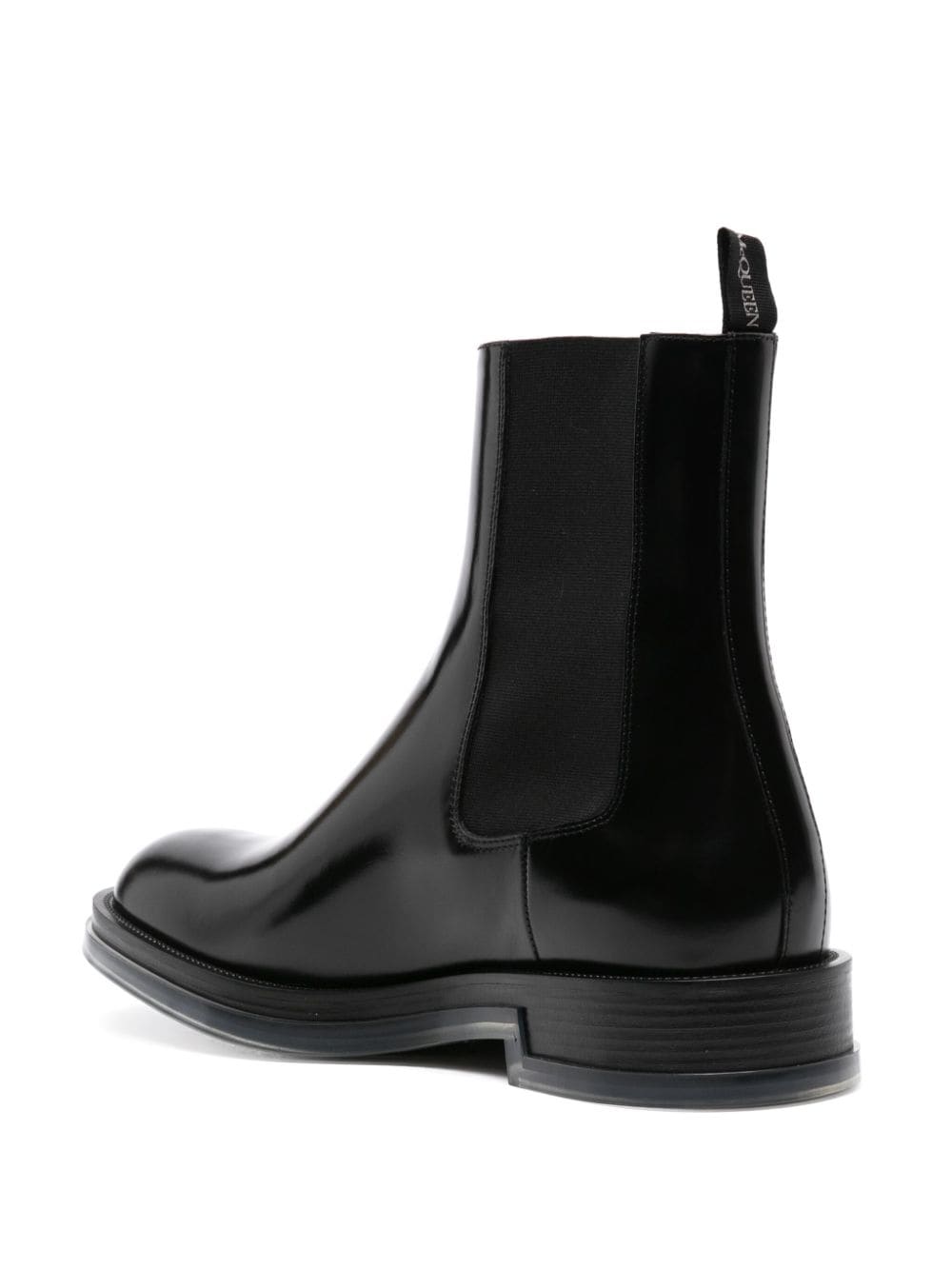 Shop Alexander Mcqueen Float Leather Chelsea Boots In 黑色