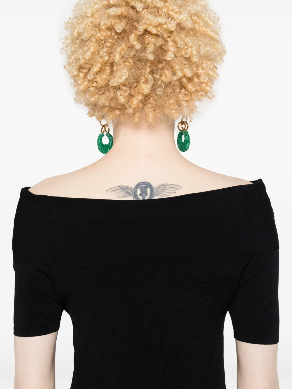 Barbara Bui Off-shoulder gebreide top Zwart