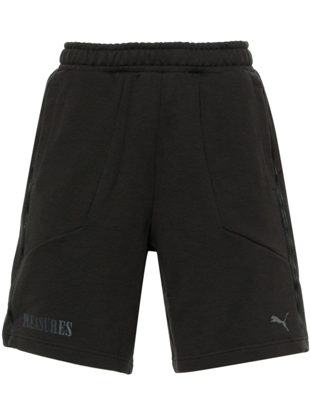 Shop Puma X Pleasures Logo-print Track Shorts In Black