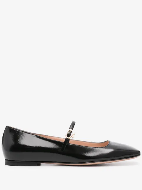Gianvito Rossi buckle-fastening leather ballerina shoes