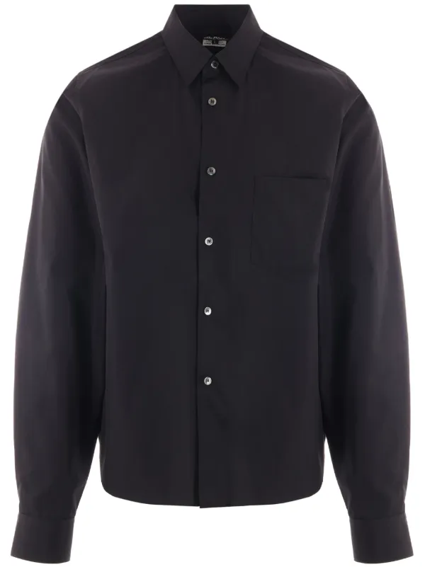 Black Comme Des Garçons long-sleeve Cotton Shirt Black FARFETCH MY