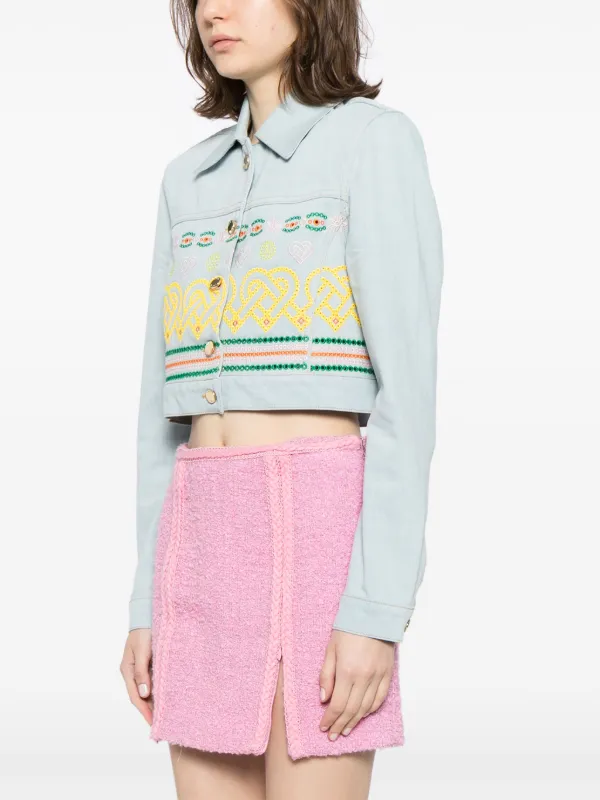 【関税込み】Casablanca ブルー ボタン デニムジャケット Casablanca デニムジャケット | ブルー | FARFETCH JP