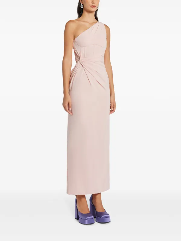 Versace one-shoulder Silk Maxi Dress | Pink | FARFETCH