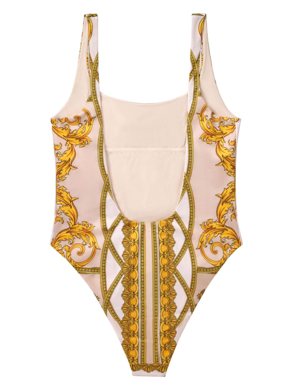 Shop Versace La Coupe Des Dieux Swimsuit In Neutrals