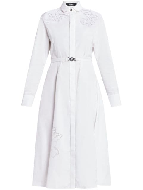 Versace Sangallo embroidered shirt dress