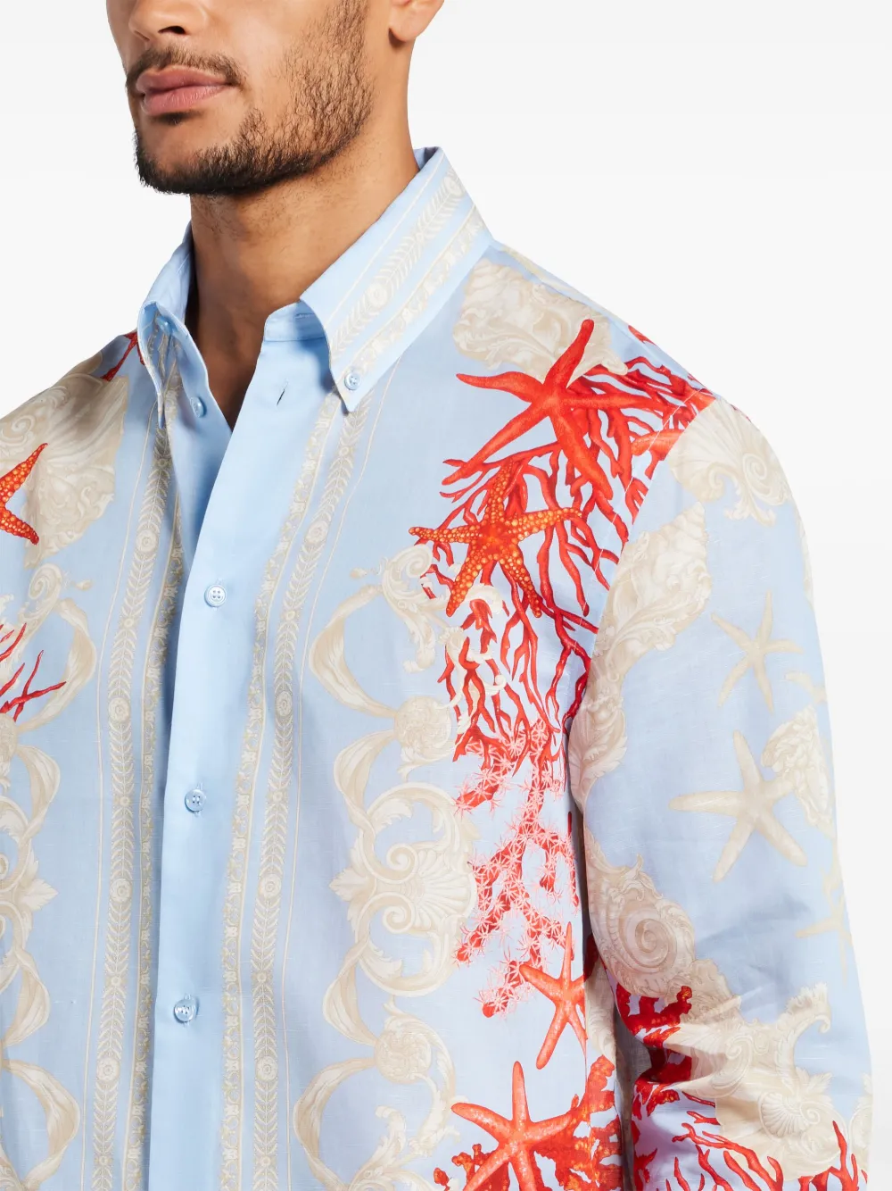 Cheap Versace Barocco Sea long-sleeve shirt Men