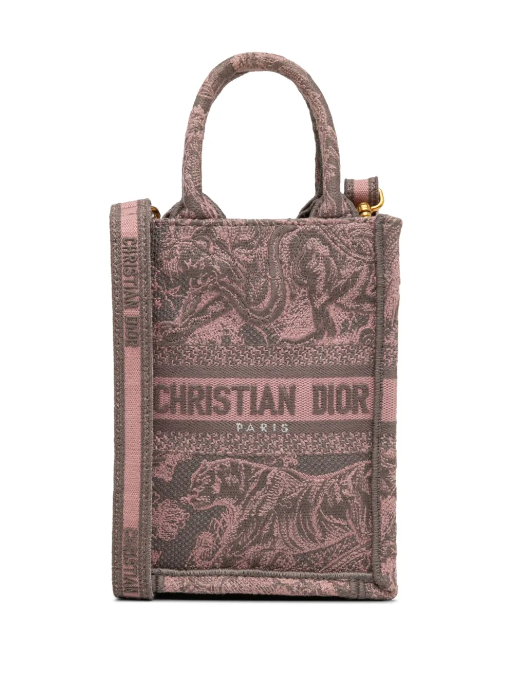 Pre-owned Dior 2023 Mini Toile De Jouy Vertical Book Tote Satchel In Pink
