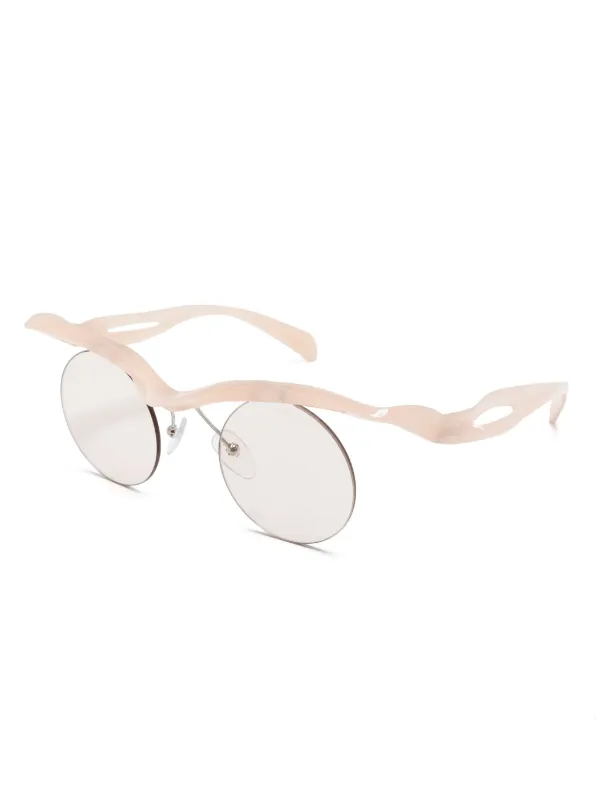 Prada Eyewear A24S ラウンドフレーム サングラス | ピンク | FARFETCH JP
