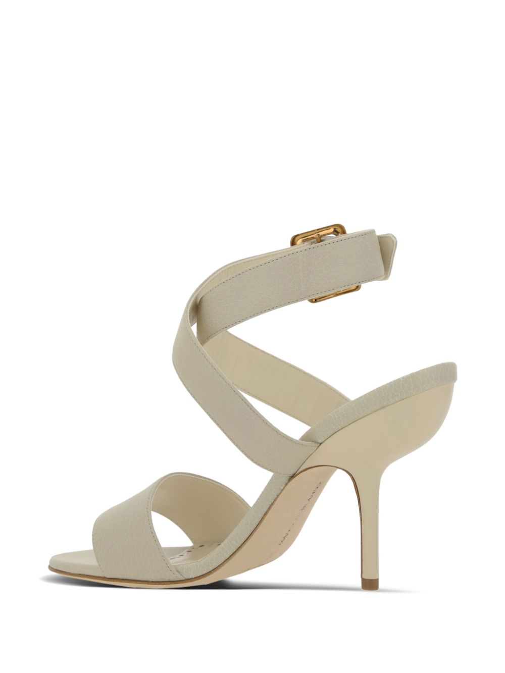 Manolo Blahnik 105 mm Helua leren sandalen Beige