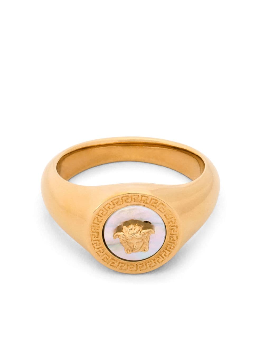Versace Icon Signet Ring In Gold