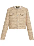 Versace crystal-embellished tweed jacket - Neutrals