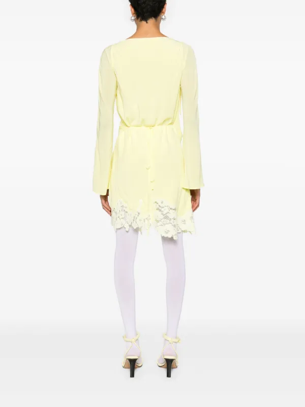 Acne Studios floral-lace Detail Mini Dress | Yellow | FARFETCH