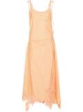 Acne Studios floral-lace detail poplin midi dress - Orange