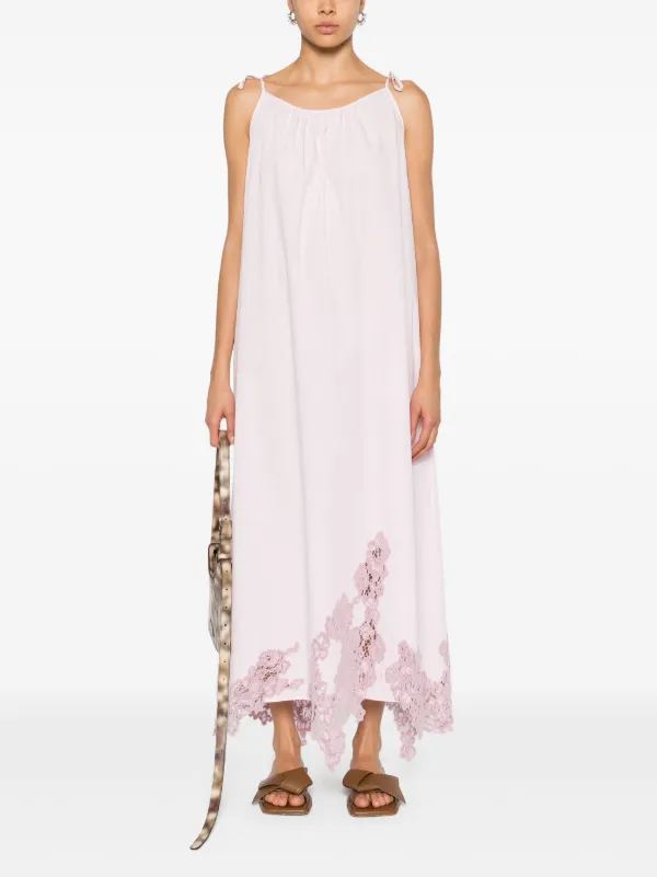 Acne Studios Floral-lace Poplin Midi Dress - Pink