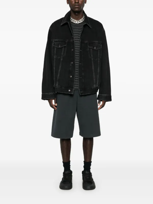 ジャケット・アウター drop shoulder grange damage denim jacket Acne Studios drop-shoulder Denim Jacket | Black | FARFETCH JO