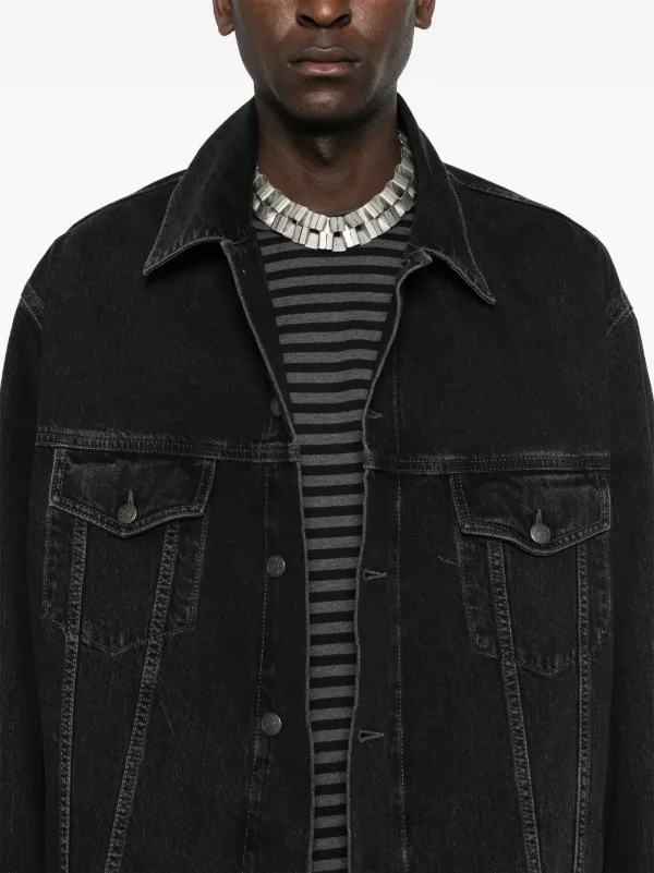 ジャケット・アウター drop shoulder grange damage denim jacket Acne Studios drop-shoulder Denim Jacket | Black | FARFETCH JO
