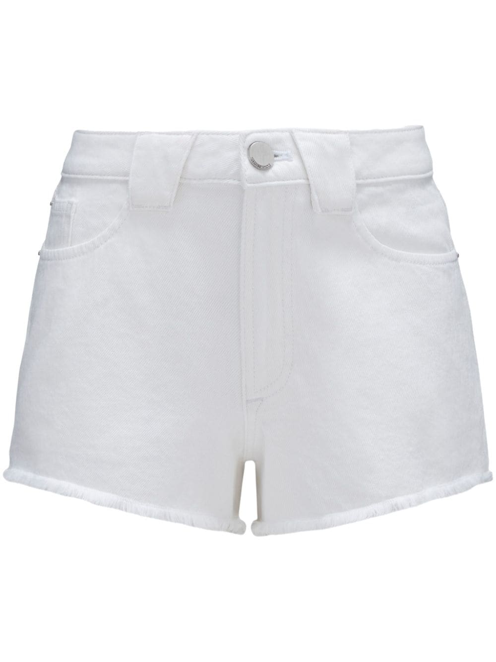 Perfect Moment Denim Cotton Mini Shorts In Weiss