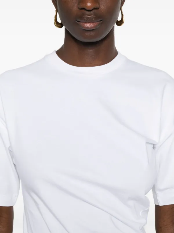 TOTEME Asymmetric Organic Cotton T-shirt | White | FARFETCH