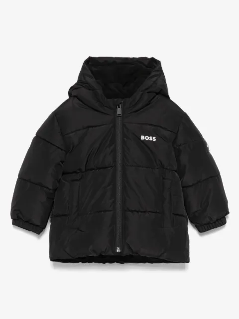 BOSS Kidswear logo-print puffer jacket
