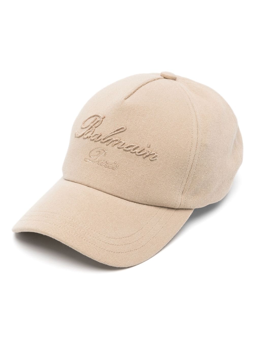 Balmain Embroidered-logo Cotton Cap In Neutrals