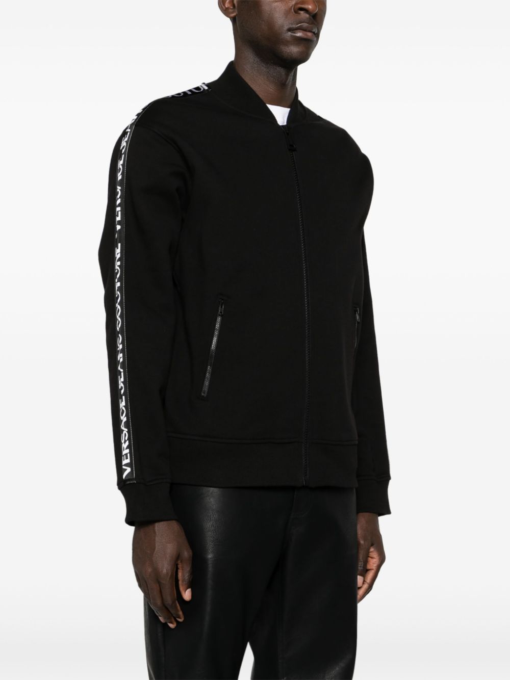 Versace Jeans Couture logo-trim zip-up sweatshirt