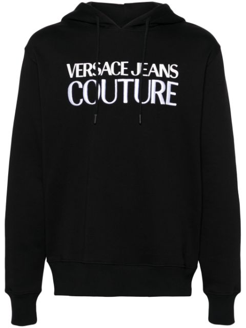 Versace Jeans Couture logo-embroidered cotton hoodie Men