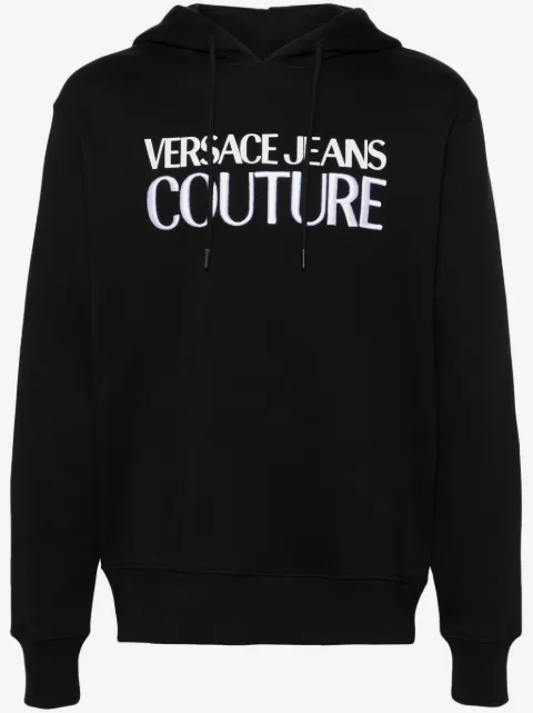 Versace Jeans Couture logo-embroidered cotton hoodie