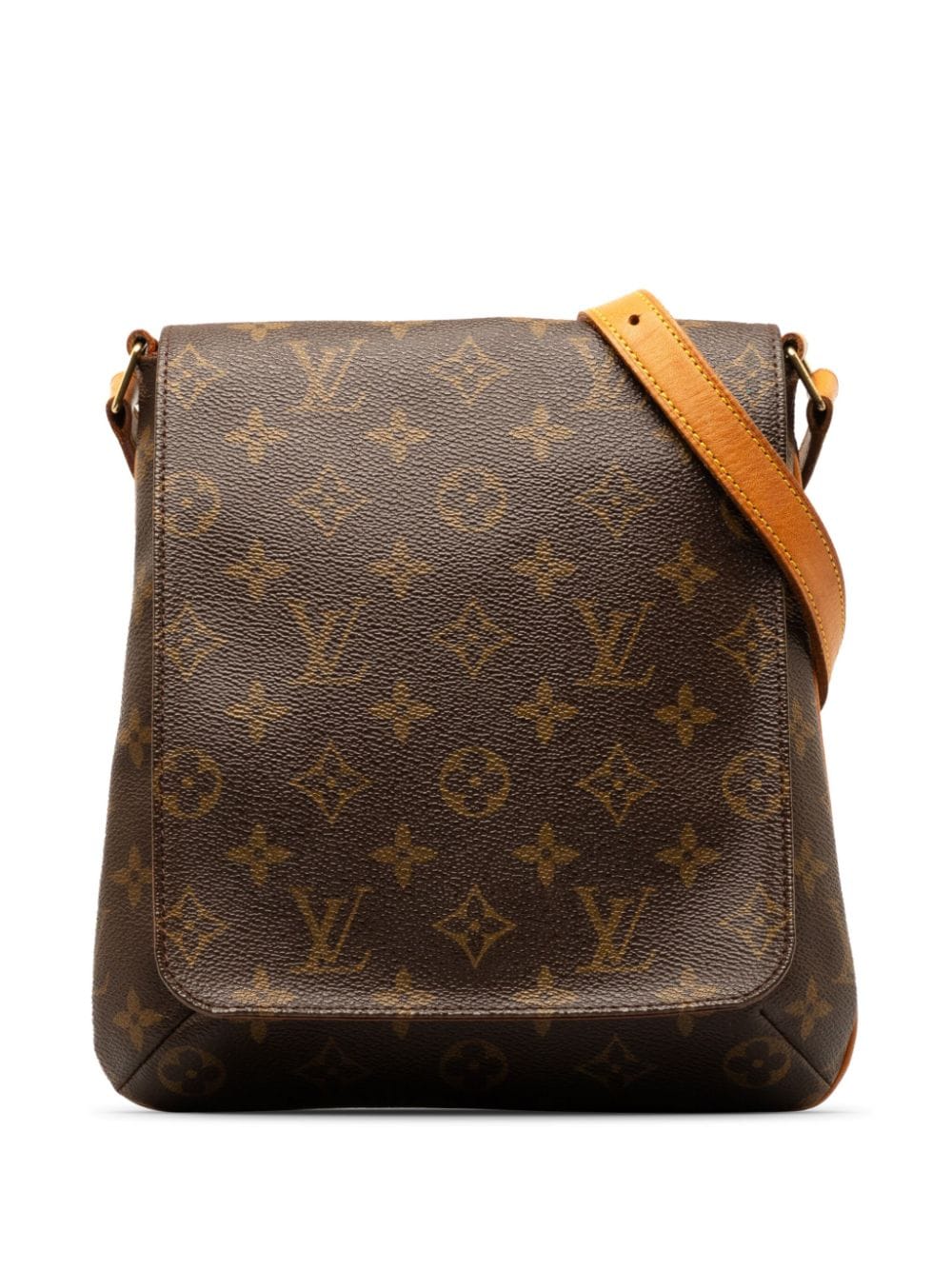 Pre-owned Louis Vuitton 2001 Monogram Musette Salsa Short Strap Shoulder Bag In Brown