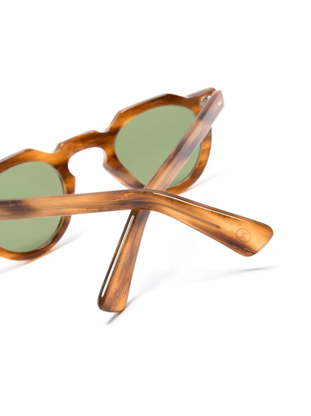 Lesca Crown zonnebril met rond montuur Bruin