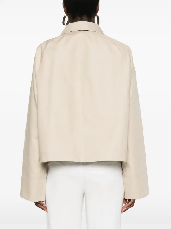 【TOTEME】Cropped Jacket for women Pure Organic Cotton Cropped cotton jacket sand – TOTEME