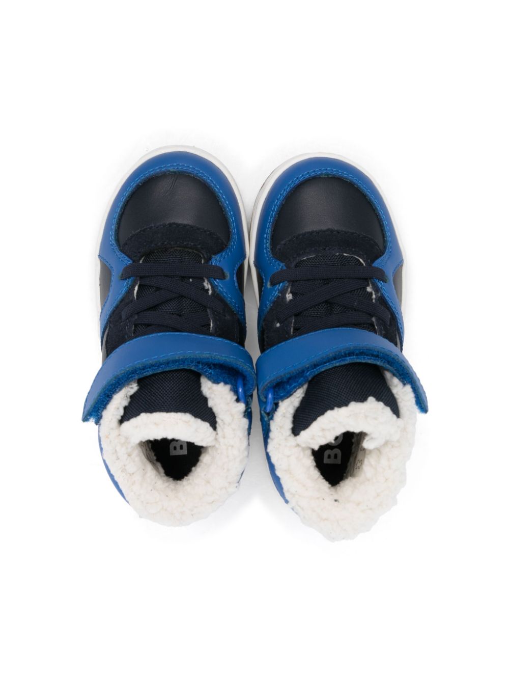 BOSS Kidswear Sneakers met afwerking van imitatie scheerwol Blauw