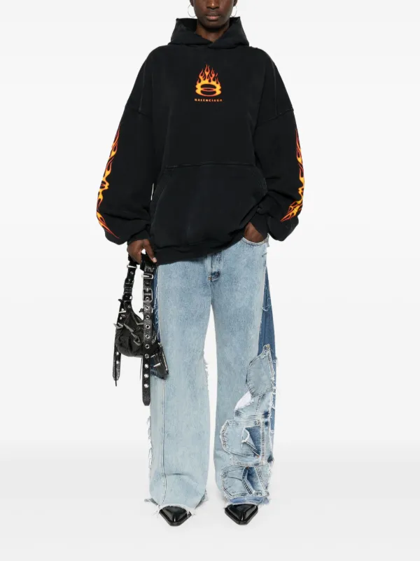 2024新入荷 Balenciaga ロゴ パーカー | ブラック | FARFETCH JP パーカー