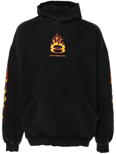 Balenciaga logo-print cotton hoodie Men